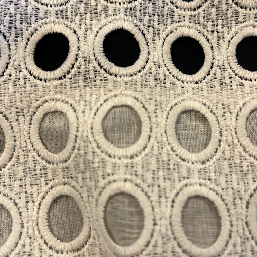 Bailey 44 Sleeveless Top Cutout Eyelet Circles Off White Black Small - Picture 8 of 8